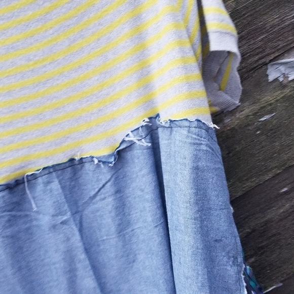 Boho Patchwork Tunic Upcycled Sweater Handmade - Picture 6 of 7